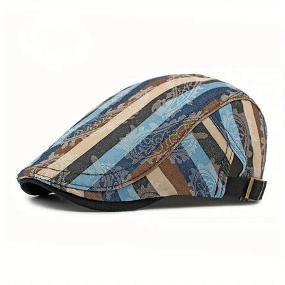 The Mercer — Woven Patchwork Flat Cap
