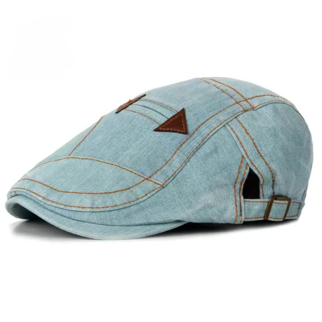 The Railman — Denim Flat Cap