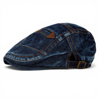 The Railman — Denim Flat Cap