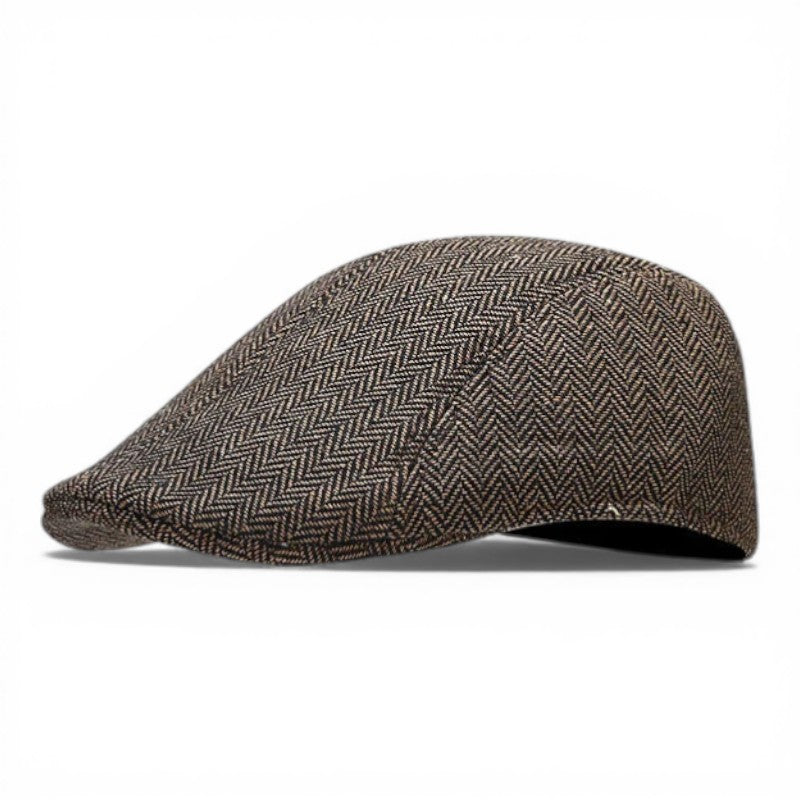 The Tweed — Herringbone Flat Cap