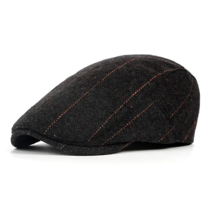 Pinstripe Tweed Cap