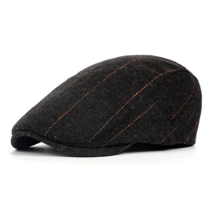 Pinstripe Tweed Cap
