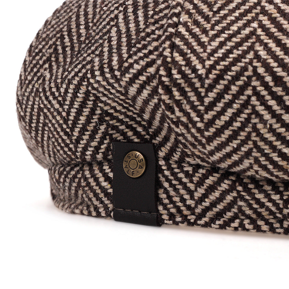 Contrast Herringbone Cap