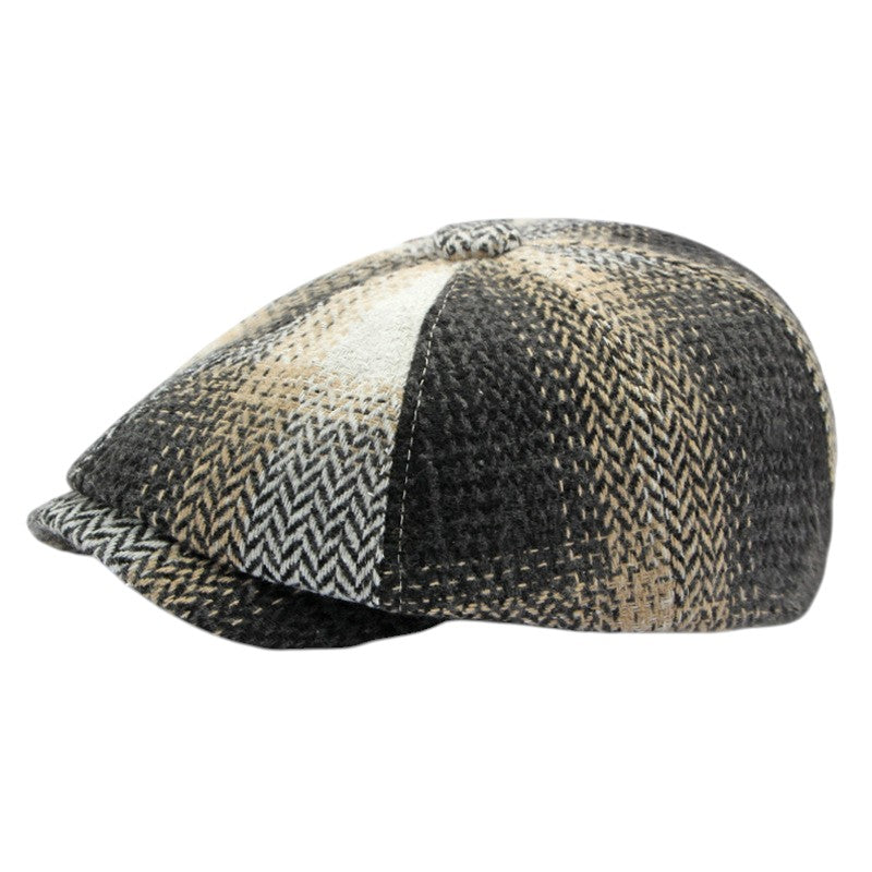 The Tailor — Herringbone Plaid Flat Cap