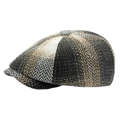 The Tailor — Herringbone Plaid Flat Cap