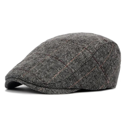 Pinstripe Tweed Cap