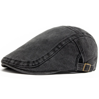 No. 01 — Washed Denim Flat Cap