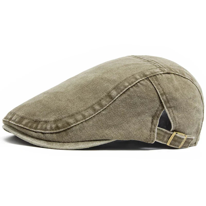 No. 01 — Washed Denim Flat Cap