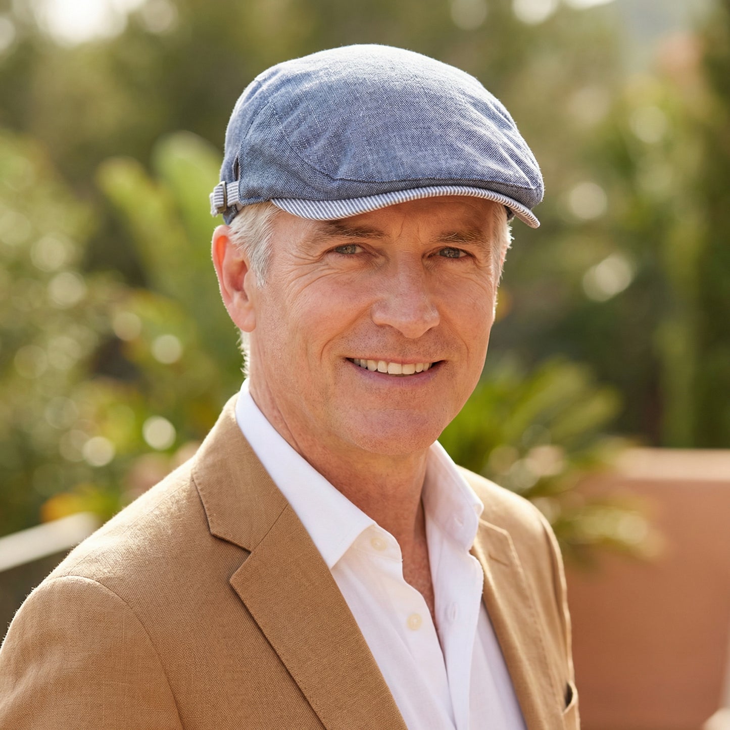 The Shoreline — Linen Blend Flat Cap