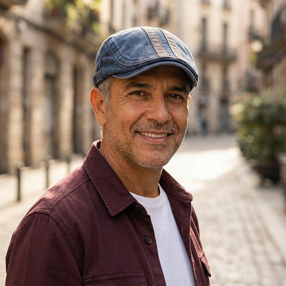 The Drifter — Two-Tone Washed Flat Cap