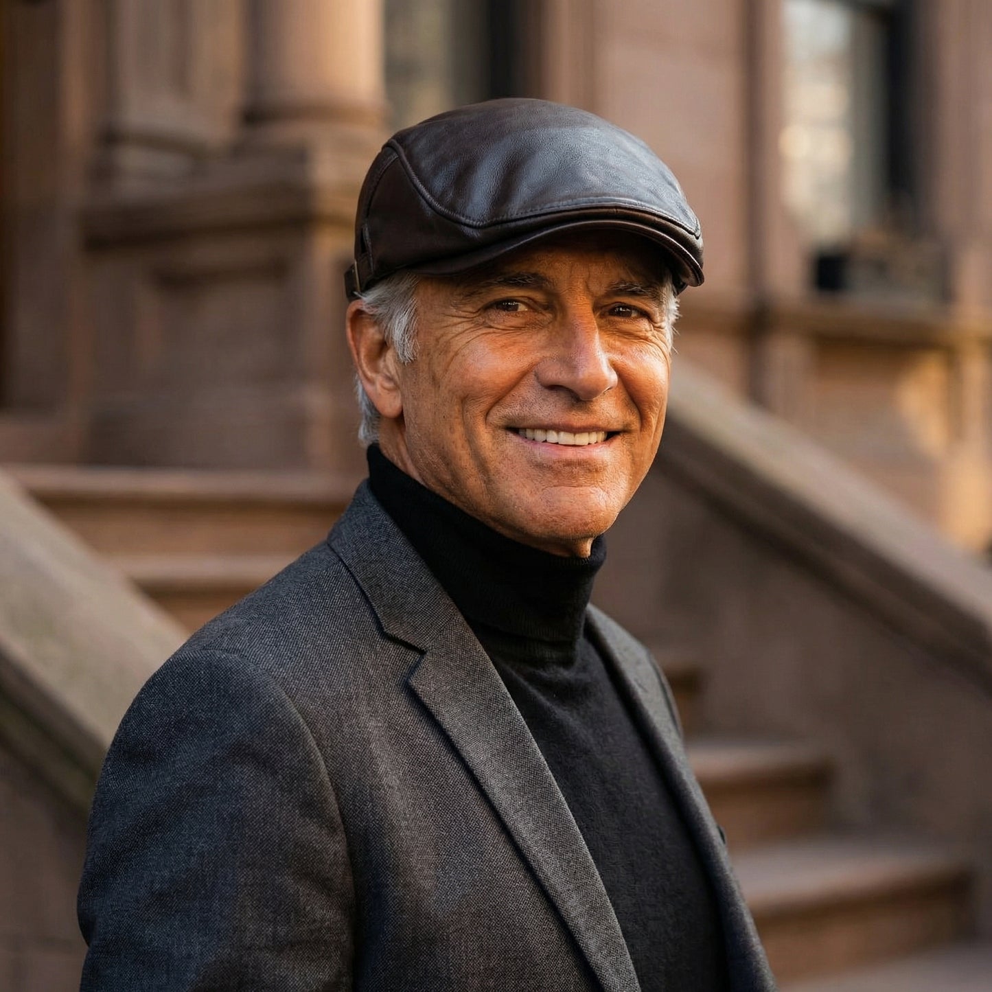 The Chancellor — Leather Flat Cap