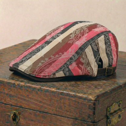 The Mercer — Woven Patchwork Flat Cap