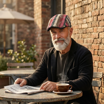The Mercer — Woven Patchwork Flat Cap