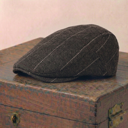 The Foreman — Herringbone Tweed Flat Cap