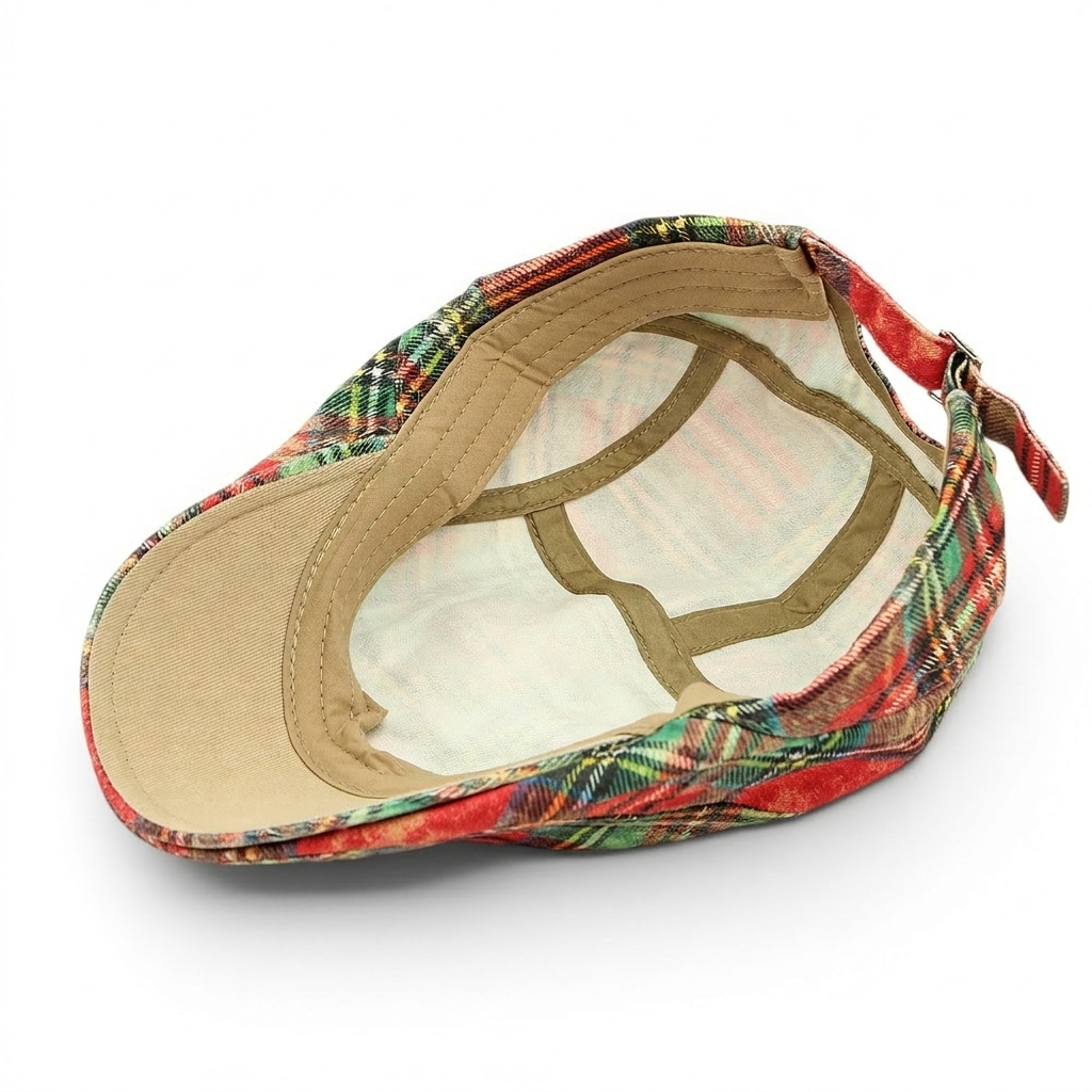 The Drifter — Washed Plaid Flat Cap