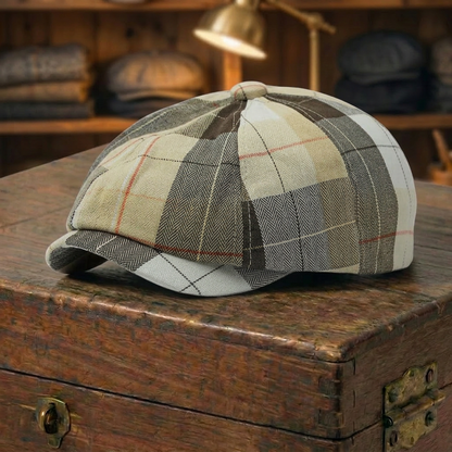 Fine-Check Plaid Cap