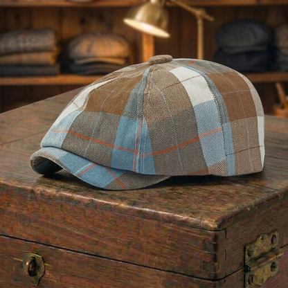 Fine-Check Plaid Cap