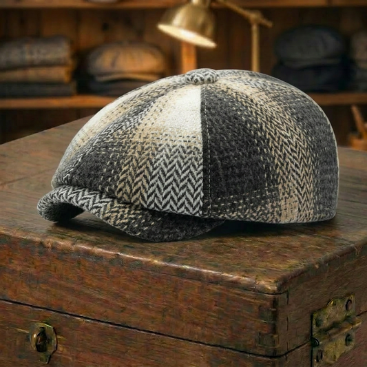 Herringbone Plaid Cap