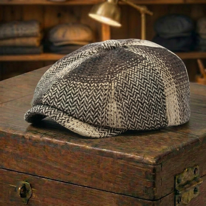 Herringbone Plaid Cap