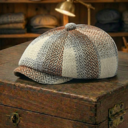 Herringbone Plaid Cap