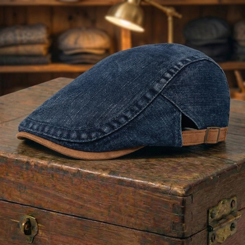 Denim Flat Cap