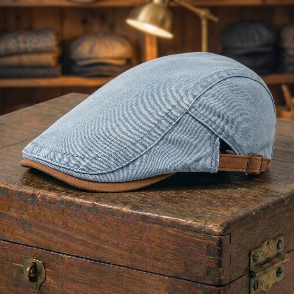 Denim Flat Cap