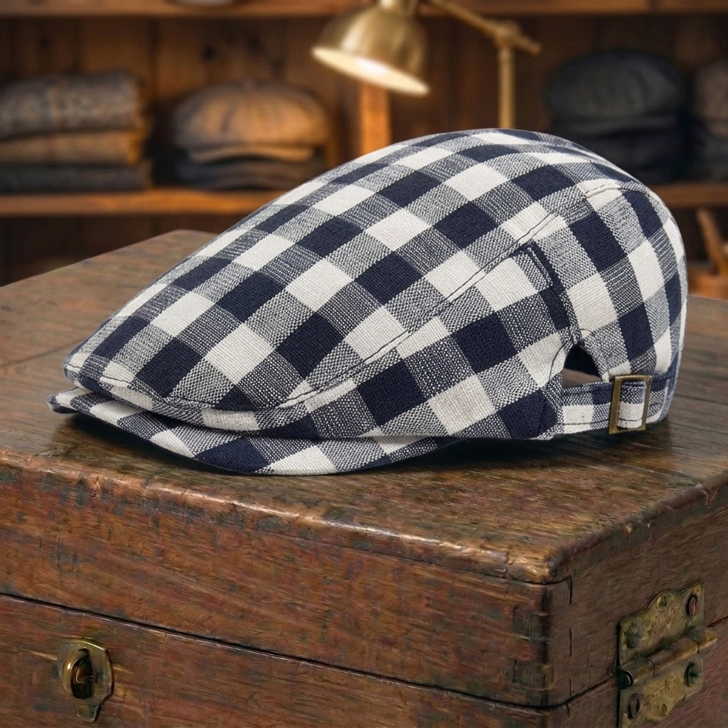 Gingham Check Cap