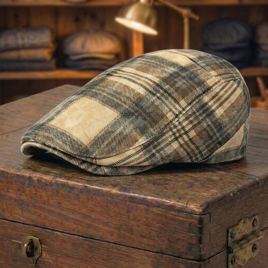 Washed Plaid Cap