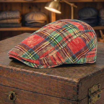 Washed Plaid Cap