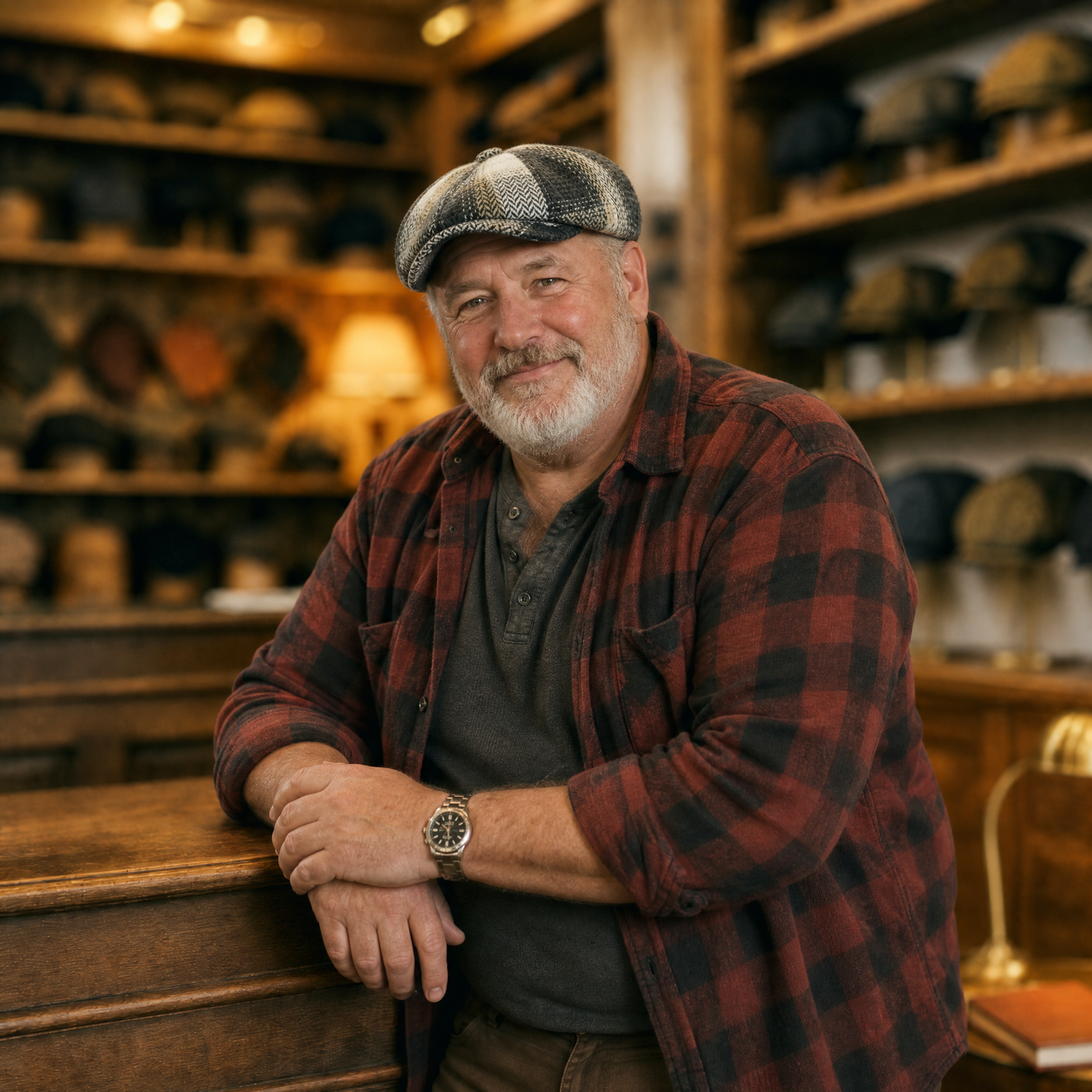 Herringbone Plaid Cap