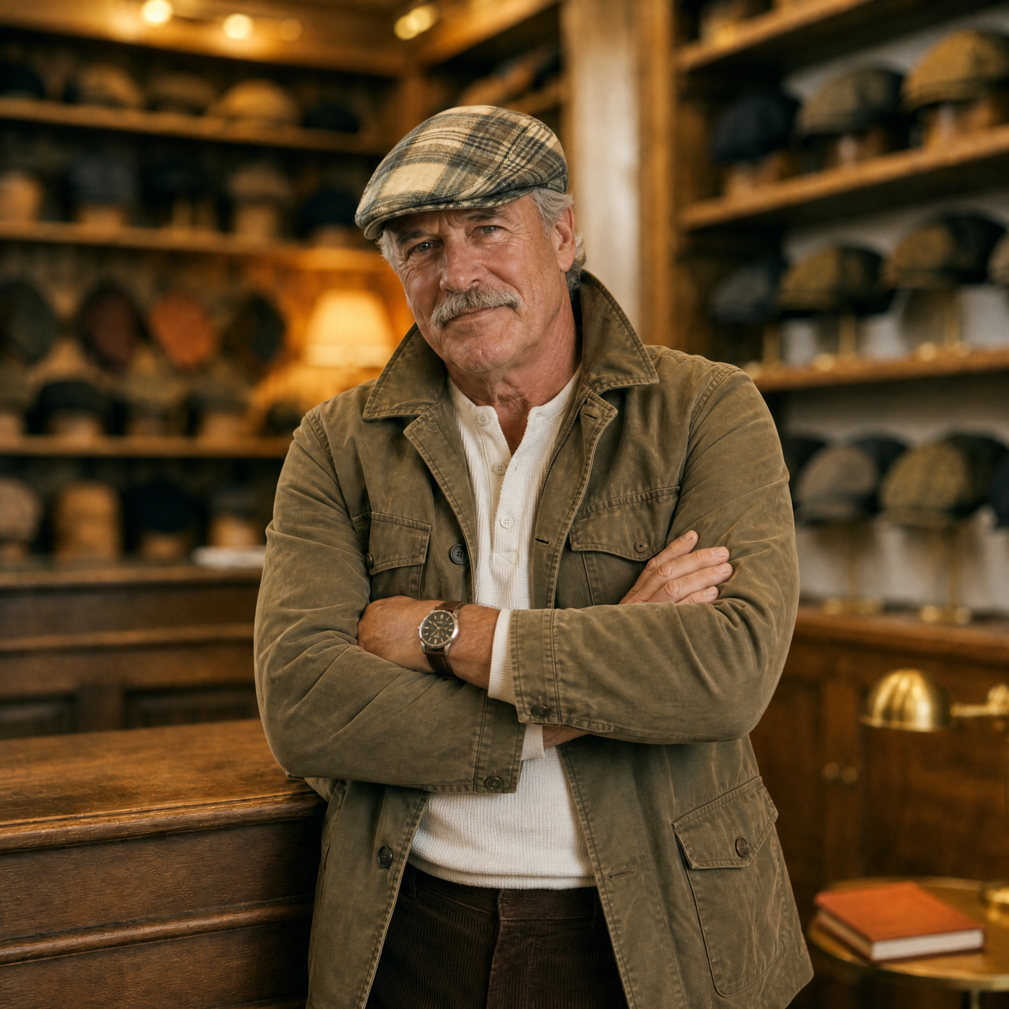 Washed Plaid Cap