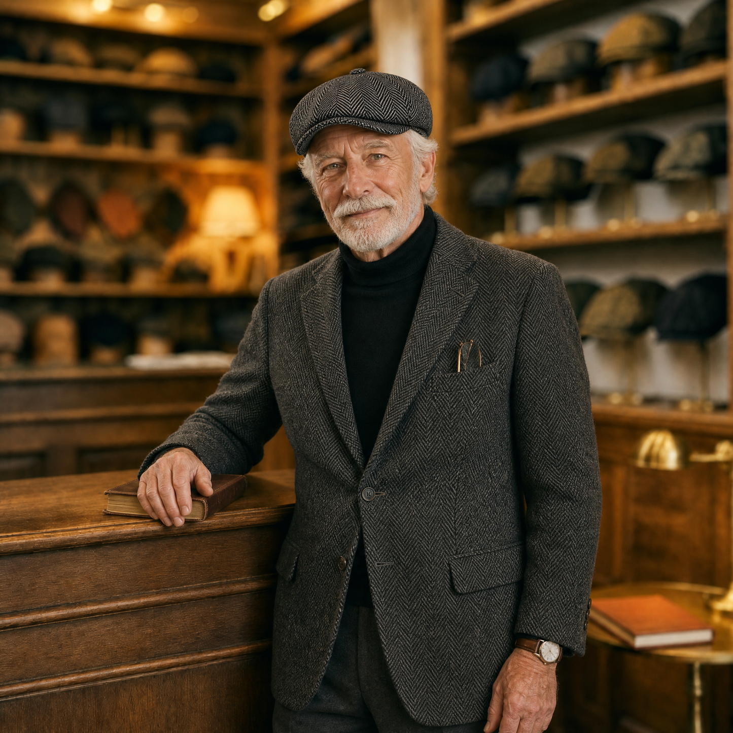 Contrast Herringbone Cap