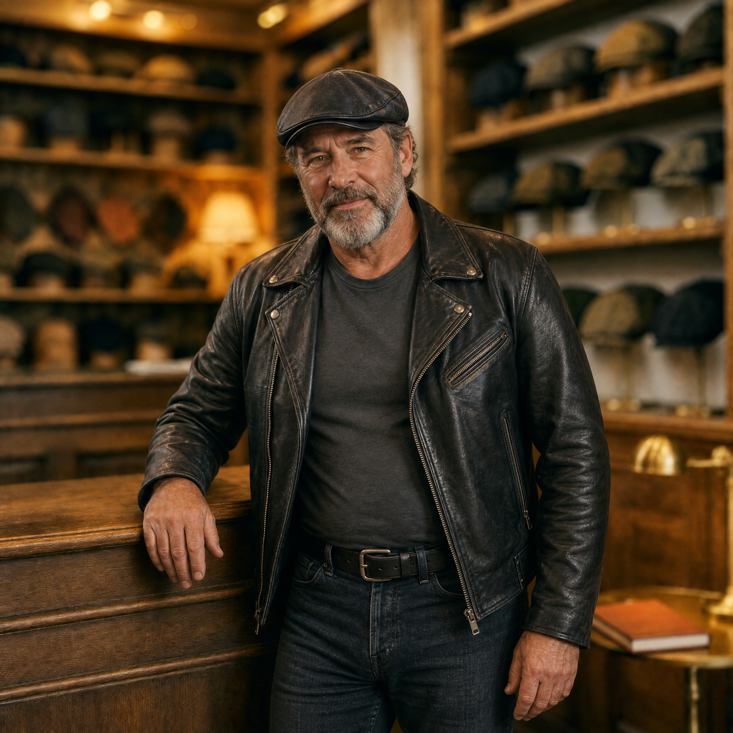 Smooth Leather Cap