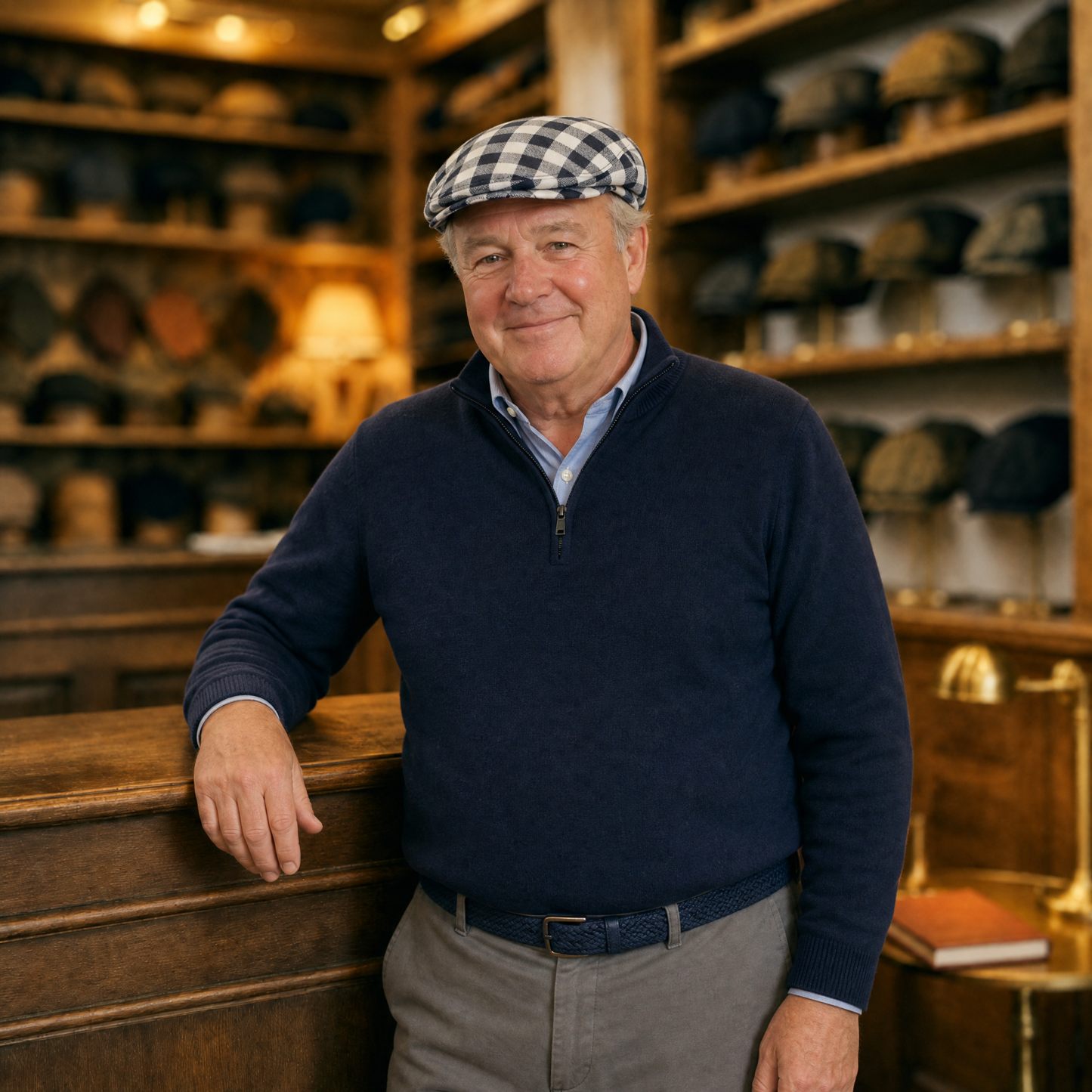 Gingham Check Cap